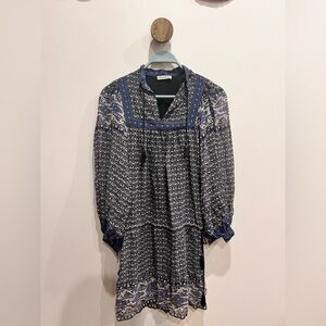 Ulla Johnson Silk Knee-Length Long Sleeve Tassel Dress Size 2